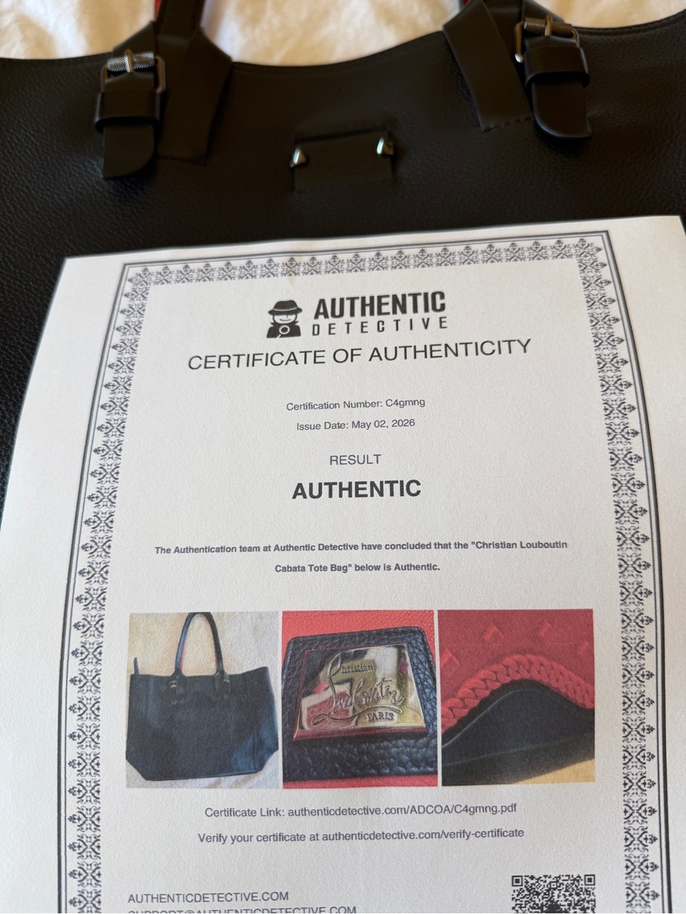 Christian Louboutin Black Tote with Red Trim and Straps, dust bag & COA - Picture 12 of 16